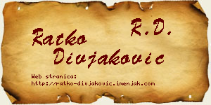 Ratko Divjaković vizit kartica